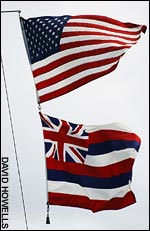 The Stars and Stripes with the 1816 Hawaiian flag